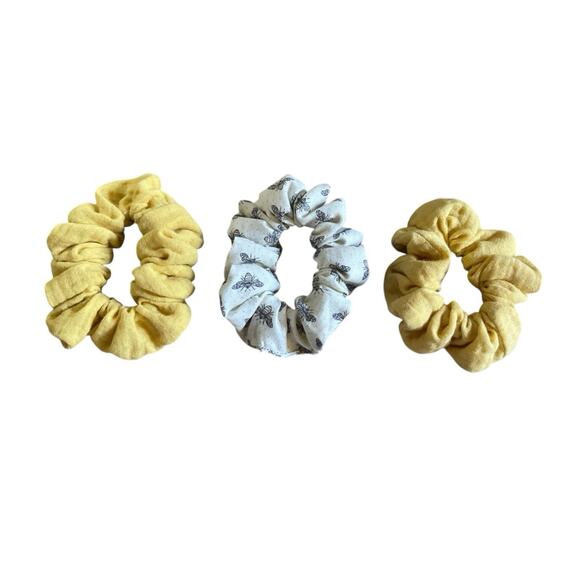 Assorted Hair Scrunchies Handmade Yellow 100% Cotton Bumble Bee Theme NEW X3 - Picture 5 of 6